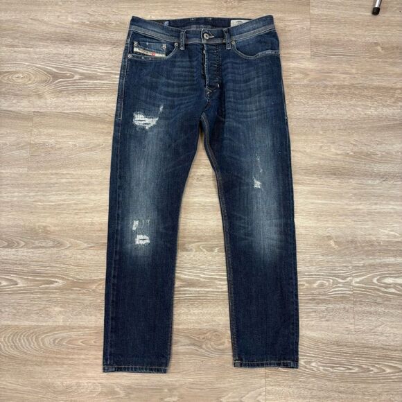 DIESEL TEPPHAR SLIM CARROT Wash 0844T Distressed Stretch Denim Jeans 30” x 26” - Picture 1 of 11